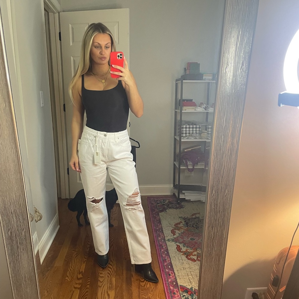 NWT white good American jeans 28